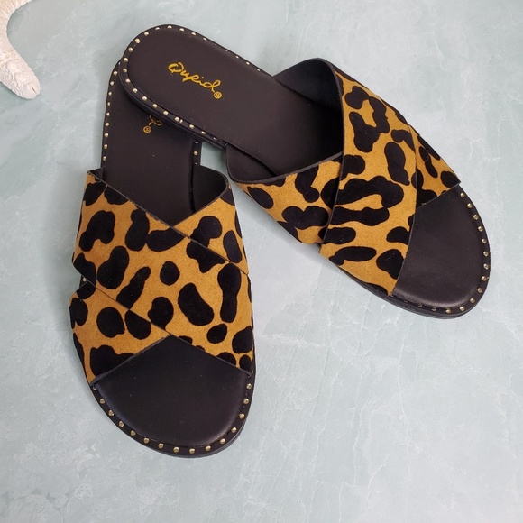 NEW Qupid Kazen Black Leopard Slides - Picture 3 of 8